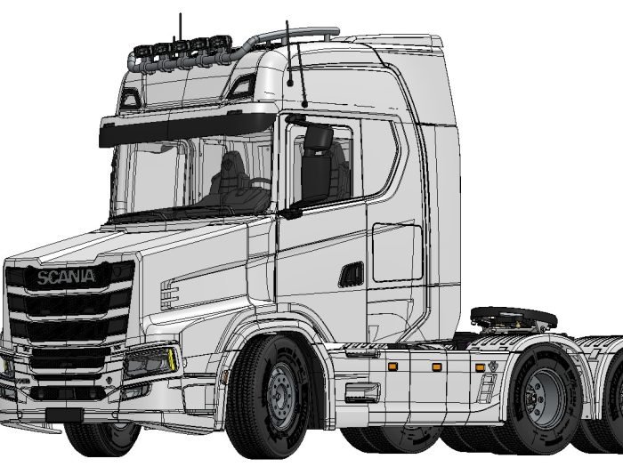 1:14 Scale Scania T Series "Torpedo" Cabin Conversion Kit – For Tamiya Scania S770